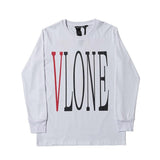 Vlone Sweatshirt Men'S Personality Plus Size Retro Sports Long Sleeve Tshirt