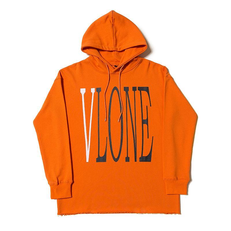 Vlone Hoodie Life Sweater Hip Hop Loose Men'S And Women'S Orange Hoodie