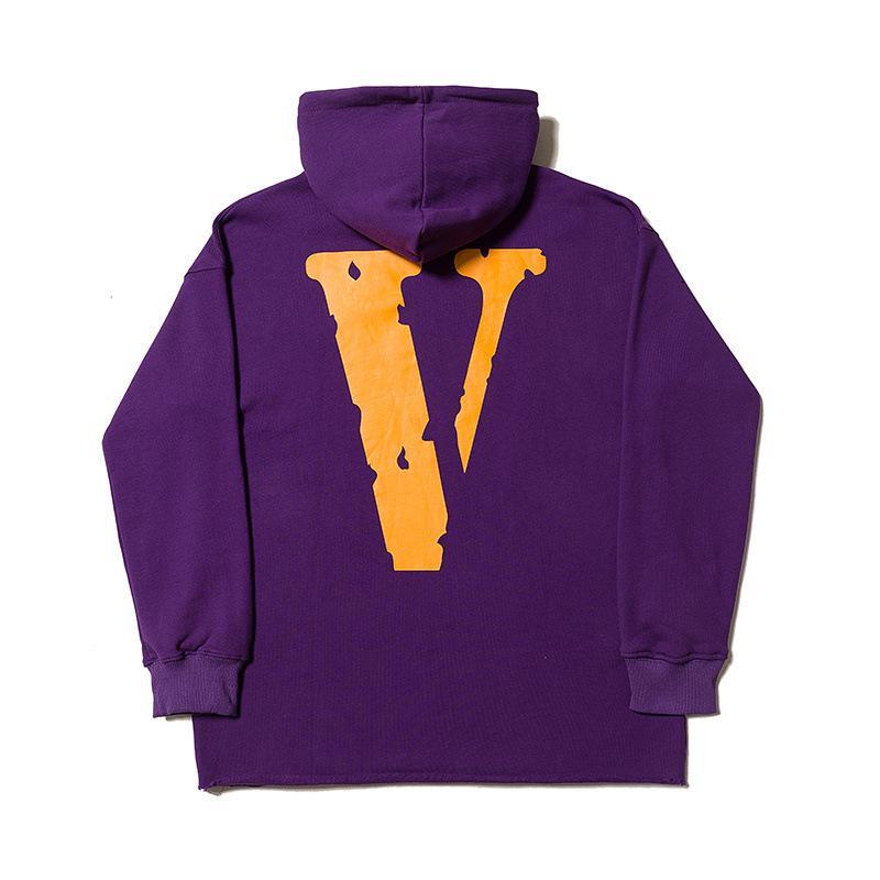 Vlone Hoodie Life Sweater Hip Hop Loose Men'S And Women'S Purple Hoodie