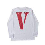 Vlone Sweatshirt Men'S Personality Plus Size Retro Sports Long Sleeve Tshirt