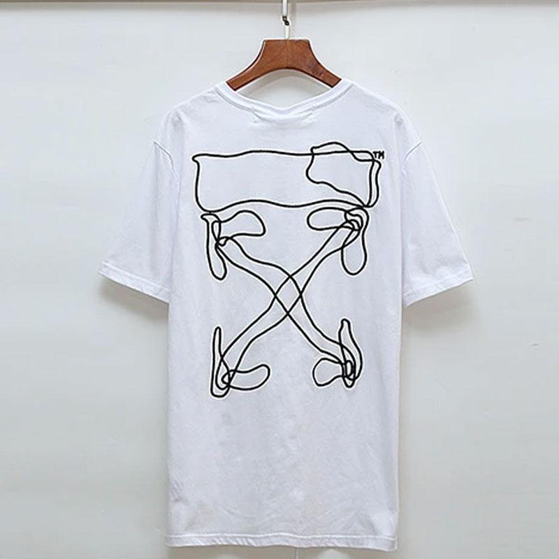 Off White T Shirt Ow Arrow Print Pure Cotton Loose Short Sleeve Owt
