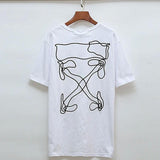 Off White T Shirt Ow Arrow Print Pure Cotton Loose Short Sleeve Owt