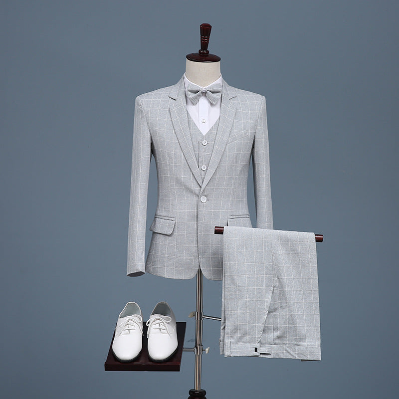 Black Tie Attire Suit Slim Fit Performance Wedding Tuxedo Three-Piece Suit