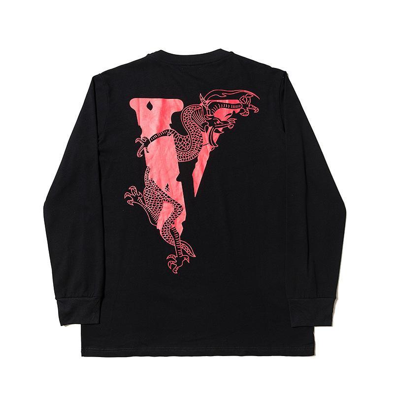 Vlone Sweatshirt Autumn And Winter Men'S Clothing Wholesale Popular Large V Long Sleeve Tshirt