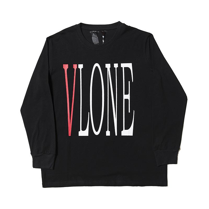 Vlone Sweatshirt Men'S Personality Plus Size Retro Sports Long Sleeve Tshirt