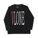 Vlone Sweatshirt Men'S Personality Plus Size Retro Sports Long Sleeve Tshirt