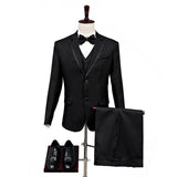 Black Tie Attire Business Korean Version Slim Suit Suit Three-Piece Wedding Dress Vest