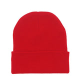 Red Beanie Hat Solid Color Winter Hat Warm Knitted Hat Men
