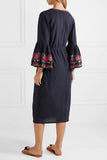 Beth Dutton Bohemian Dress Winter Autumn Midi Dresses V-neck Lace-up Midi Dress