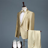 Black Tie Attire Golden Suit Host Performance Costume