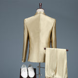 Black Tie Attire Golden Suit Host Performance Costume