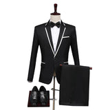 Black Tie Attire Men's Dress MC Host Slim-Fitting Suit Chorus Performance Dress
