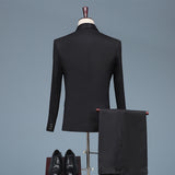 Black Tie Attire Groom Wedding Suit Stage Host Hostess Performance Dress Suit