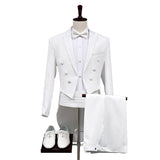 Black Tie Attire Men's Swallowtail Slim-Fitting Suit Costume Host Formal Dress Suit