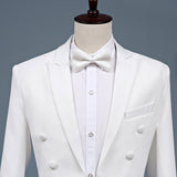 Black Tie Attire Men's Swallowtail Slim-Fitting Suit Costume Host Formal Dress Suit