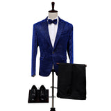 Black Tie Attire Bright Silk Suit Cover Fake Pocket Slim Fit