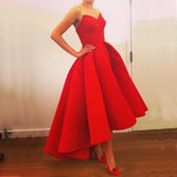 Homecoming Dresses Spring Women Tulle Tutu Dress Sexy Bandeau One-Shoulder Red Evening Dress