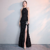 Kendall Jenner Wedding Guest Dress Halter Dress Long Slim-Fit Slimming Evening Dress for Banquet