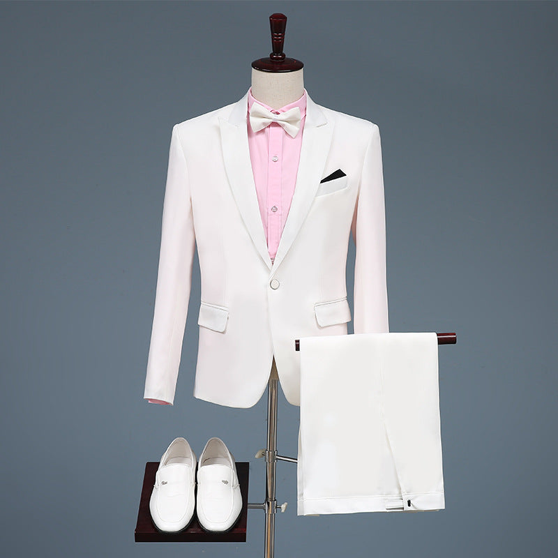 Black Tie Attire Suit Set Three-Piece Set Slim Groom Dress