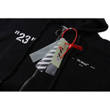 Off White Hoodie With Arrow Print Plus Size Casual Retro Men'S Pullover Hoody Hoodie Owt