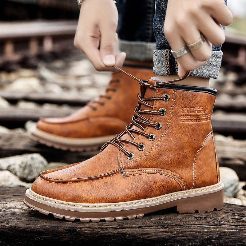 Men's Boots Work Boot Men Casual Hiking Boots Winter Shoes Fleece-Lined High-Top Dr. Martens Boots Boys