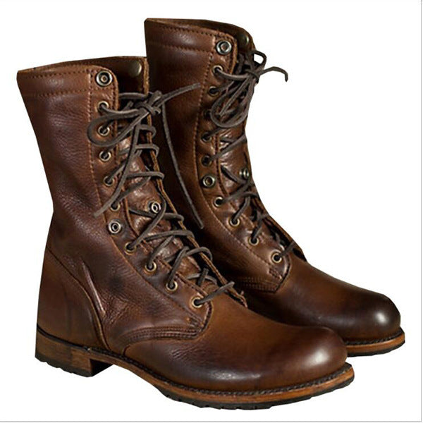 Yellowstone Cowboy Boots Couple Motorcycle Boots Retro Flanging Dr. Martens Boots