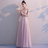 Mauve Dress Bridesmaid Toast Dress Long Slim-Fit Host Bridesmaid Dress Wedding Dress