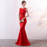 Burgundy Dress Formal Dress Women's Banquet Host Slim Fit Elegant Long Dress