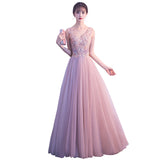 Mauve Dress Bridesmaid Toast Dress Long Slim-Fit Host Bridesmaid Dress Wedding Dress