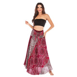 Gypsy Girl Outfits Skirt Beach Vacation Dress Two-Way Large Swing Skirt