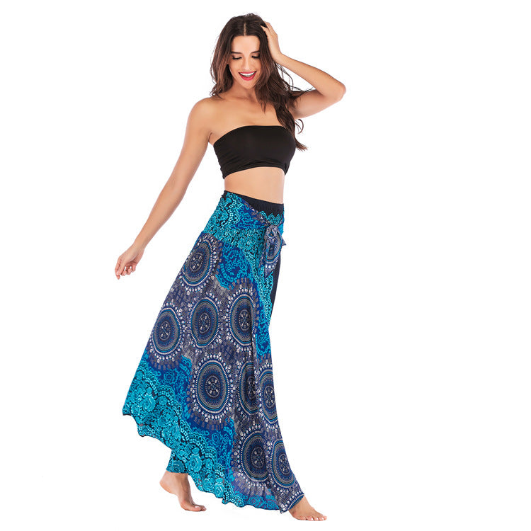 Gypsy Girl Outfits Skirt Beach Vacation Dress Two-Way Large Swing Skirt