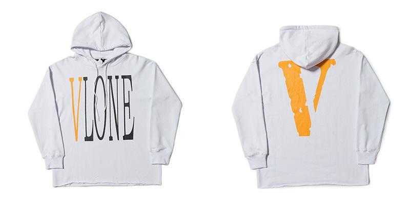 Vlone Hoodie Autumn And Winter Black And White Large Vshaped Female Men'S And Women'S Hoodie Coat