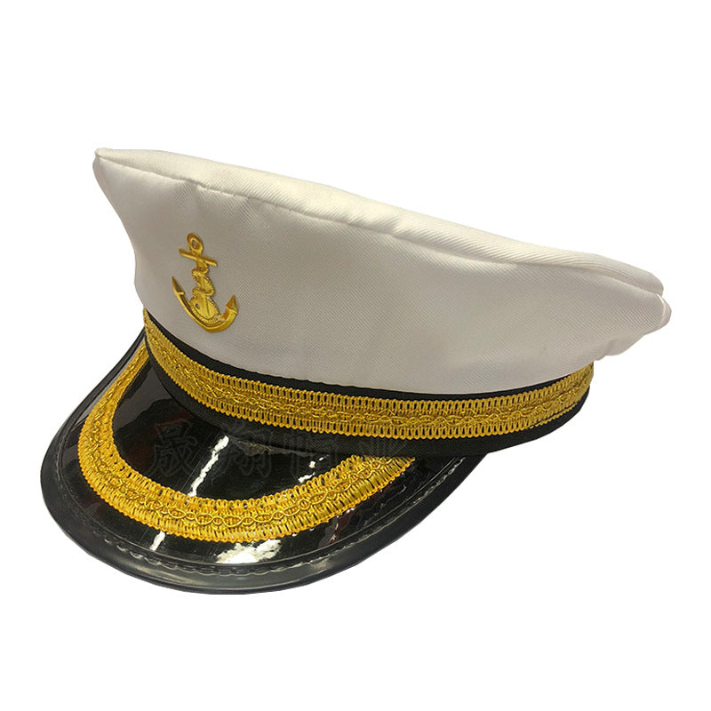 Captains Hat White Sailor Hat Fashion Embroidery Captain Hat