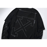 Off White T Shirt Arrow Tshirt Long Sleeve Casual Plus Size Men'S Clothing Owt