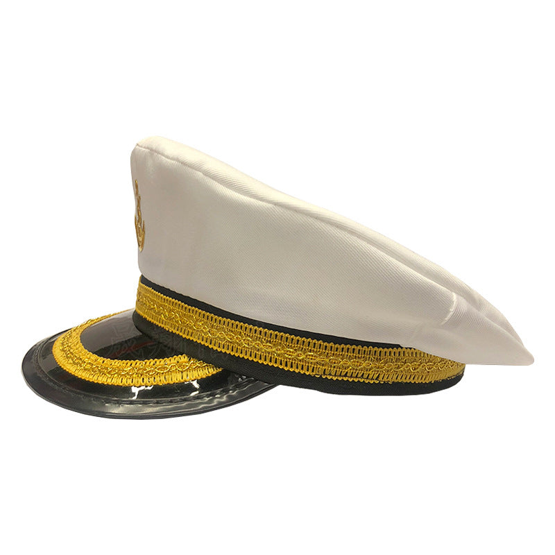 Captains Hat White Sailor Hat Fashion Embroidery Captain Hat
