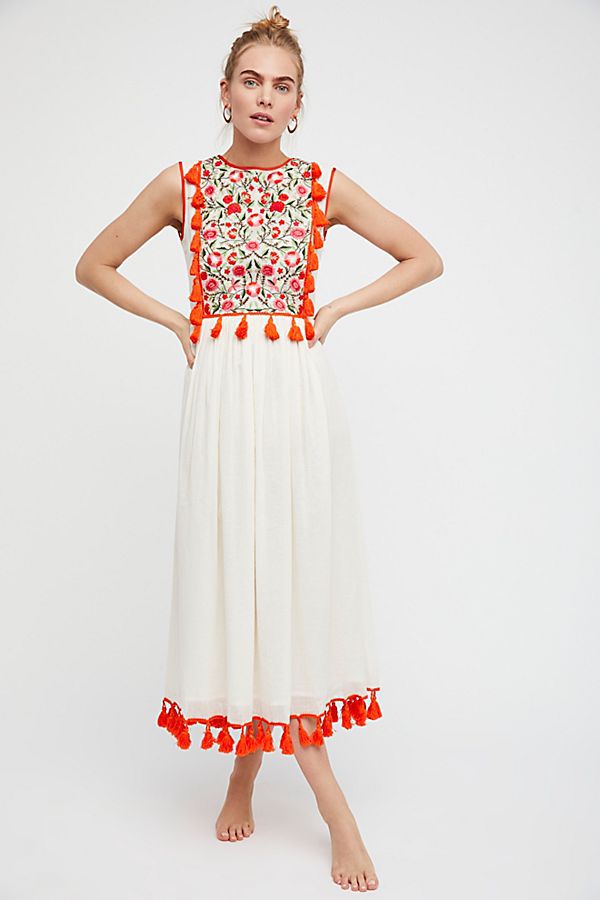 Beth Dutton Bohemian Summer Spring Midi Dress Flower Embroidered Maxi Dress