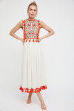 Beth Dutton Bohemian Summer Spring Midi Dress Flower Embroidered Maxi Dress