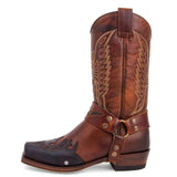 Justin Yellowstone Boots Men'S Square Toe Embroidered Men'S Leather Boots Knight Boots Warm