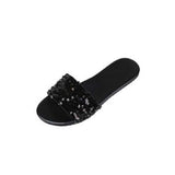 Women Open Toe Sandals Flats Summer Casual Slippers Flat Bottom Sequin Beach Shoes