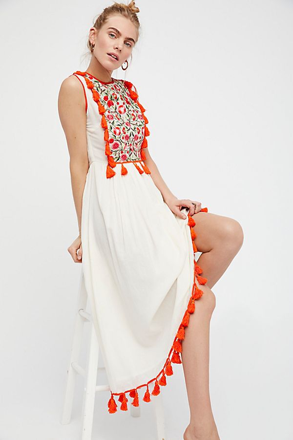 Beth Dutton Bohemian Summer Spring Midi Dress Flower Embroidered Maxi Dress