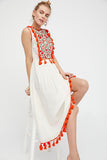 Beth Dutton Bohemian Summer Spring Midi Dress Flower Embroidered Maxi Dress