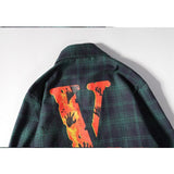 Vlone Sweatshirts Men'S Plus Size Retro Sports Spring And Autumn Trends Plaid Men'S And Women'S Shirts