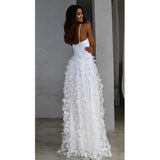 See through Wedding Dress Fashion Women's Wear Deep V Strap Dress