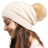 Winter Hats Autumn and Winter Woolen Hats with Woolen Balls Women's Autumn and Winter