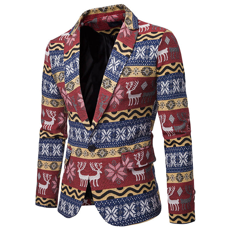 Men Prom Outfits Christmas Elements Fashion Matching Dynamic