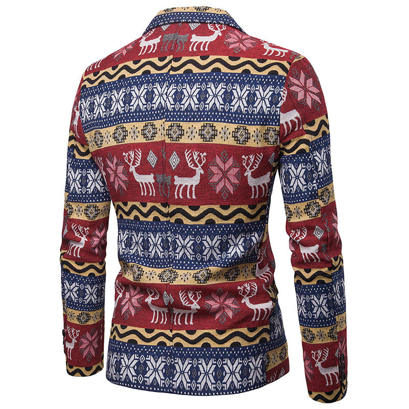 Men Prom Outfits Christmas Elements Fashion Matching Dynamic