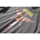 Nirvana Hoodie Dark Angel Print Distressed Hooded Sweater Rock Hip Hop Retro