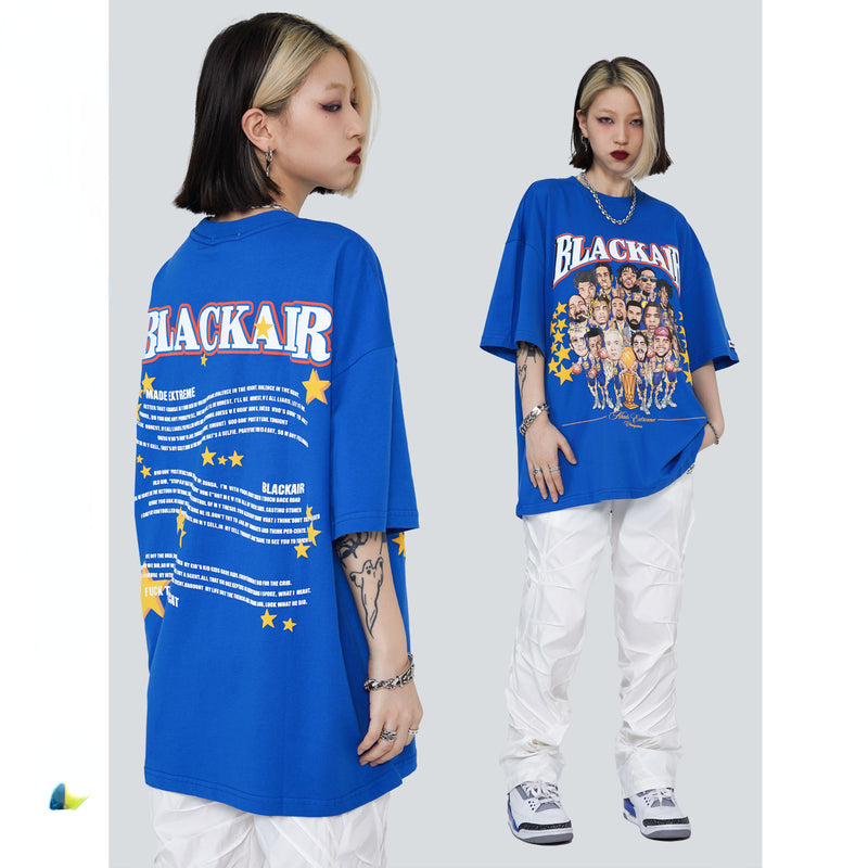 Y2g Shirts for Boys Blackair Creative Fun Hip Hop Rapper Foam Printed