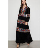 Beth Dutton Bohemian Dress Winter Autumn Maxi Dresses Women's Long Dress Embroidery
