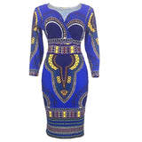 African Dresses for Women Dashiki Print 2020 News Tribal Ethnic Fashion V-neck Ladies Clothes Casual Sexy Dress Robe Party